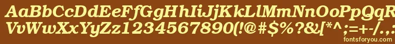 Police Bookman ffy – polices jaunes sur fond brun