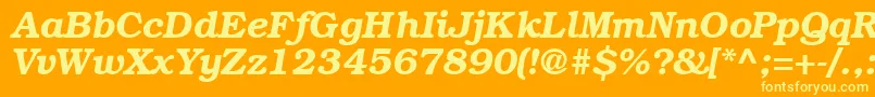 Bookman ffy-Schriftart – Gelbe Schriften auf orangefarbenem Hintergrund