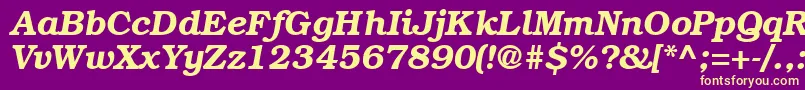 フォントBookman ffy – 紫の背景に黄色のフォント