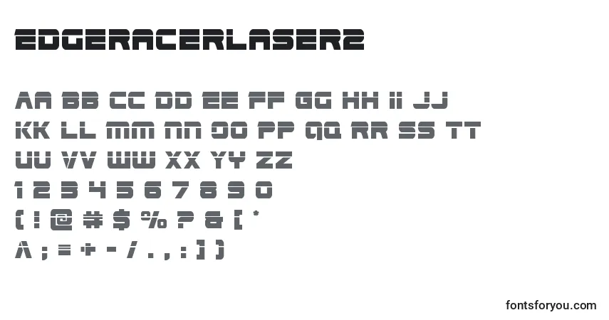 Czcionka Edgeracerlaser2 – alfabet, cyfry, specjalne znaki