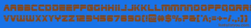 Edgeracerlaser2-Schriftart – Braune Schriften auf blauem Hintergrund