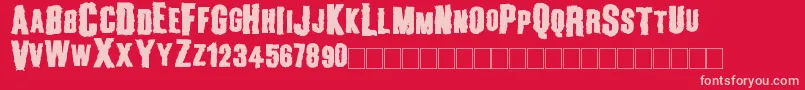 2peasBillboard Font – Pink Fonts on Red Background