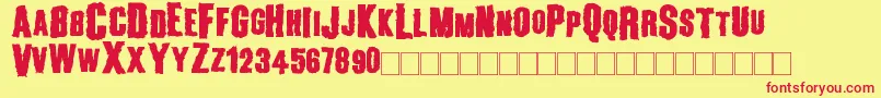 2peasBillboard Font – Red Fonts on Yellow Background