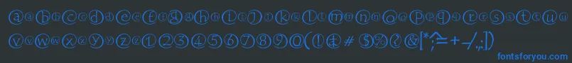 FabChiocciole Font – Blue Fonts on Black Background