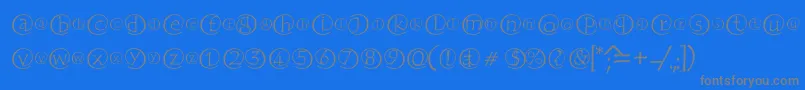 FabChiocciole-Schriftart – Graue Schriften auf blauem Hintergrund