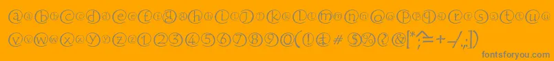 FabChiocciole-Schriftart – Graue Schriften auf orangefarbenem Hintergrund