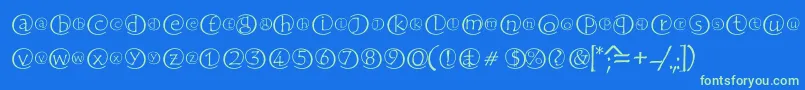 FabChiocciole Font – Green Fonts on Blue Background