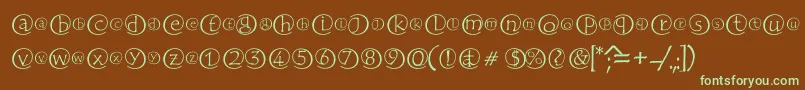 FabChiocciole-fontti – vihreät fontit ruskealla taustalla