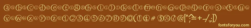 FabChiocciole-fontti – keltaiset fontit ruskealla taustalla