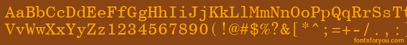 フォントCenturySchoolbookMonospaceBt – オレンジ色の文字が茶色の背景にあります。
