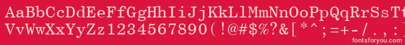 CenturySchoolbookMonospaceBt Font – Pink Fonts on Red Background