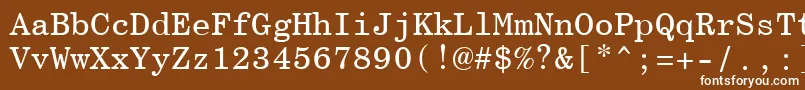Шрифт CenturySchoolbookMonospaceBt – белые шрифты на коричневом фоне