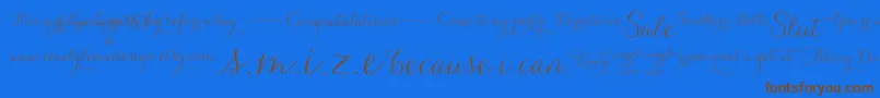 CarolynaWords Font – Brown Fonts on Blue Background