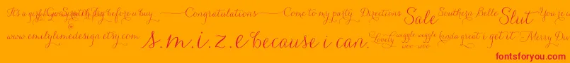 CarolynaWords Font – Red Fonts on Orange Background