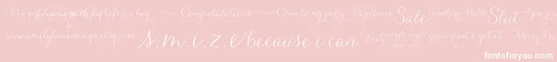 CarolynaWords-Schriftart – Weiße Schriften auf rosa Hintergrund