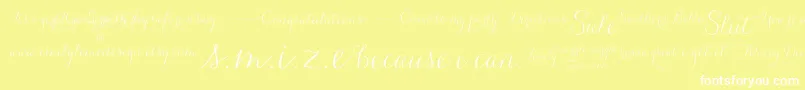 CarolynaWords Font – White Fonts on Yellow Background