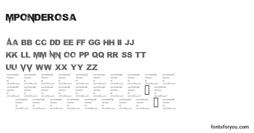 Mponderosa (75984)フォント–アルファベット、数字、特殊文字