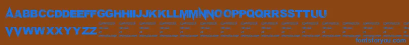 Mponderosa Font – Blue Fonts on Brown Background