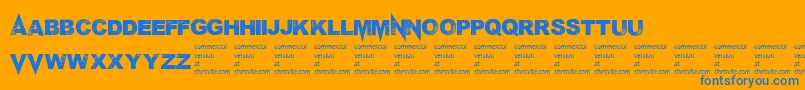 Mponderosa Font – Blue Fonts on Orange Background