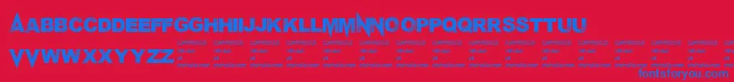 Mponderosa Font – Blue Fonts on Red Background