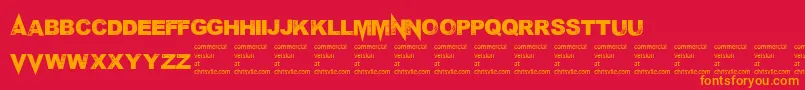 Mponderosa Font – Orange Fonts on Red Background