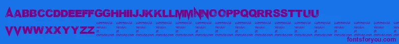 Mponderosa Font – Purple Fonts on Blue Background