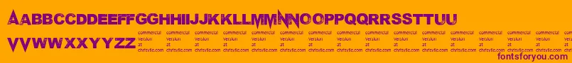 Mponderosa-Schriftart – Violette Schriften auf orangefarbenem Hintergrund