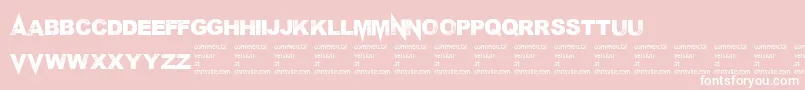 Mponderosa-Schriftart – Weiße Schriften auf rosa Hintergrund