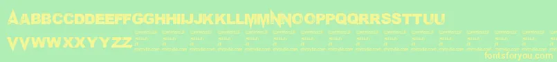 Mponderosa Font – Yellow Fonts on Green Background