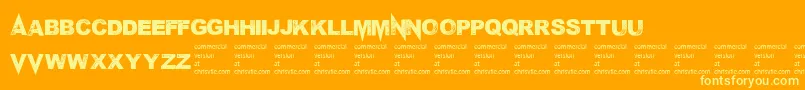 Mponderosa-Schriftart – Gelbe Schriften auf orangefarbenem Hintergrund