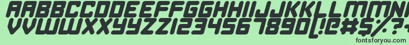 HappyBombItalic Font – Black Fonts on Green Background
