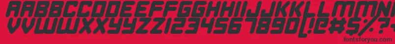 フォントHappyBombItalic – 赤い背景に黒い文字
