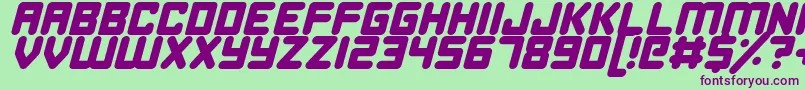 HappyBombItalic Font – Purple Fonts on Green Background