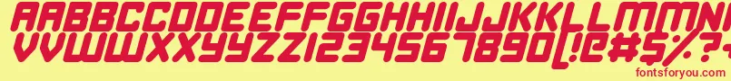 HappyBombItalic Font – Red Fonts on Yellow Background