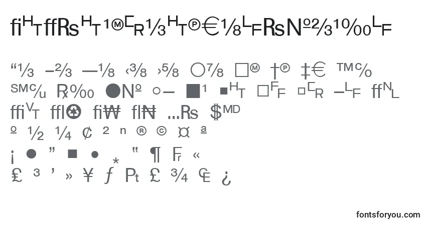 Шрифт WpTypographicsymbols – алфавит, цифры, специальные символы