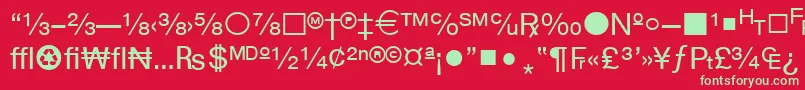 フォントWpTypographicsymbols – 赤い背景に緑の文字