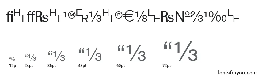 Размеры шрифта WpTypographicsymbols