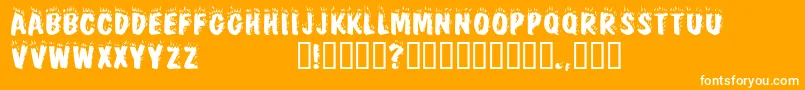 Firebugcapsssk-Schriftart – Weiße Schriften auf orangefarbenem Hintergrund