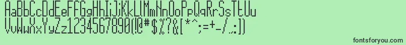 フォント15x5 – 緑の背景に黒い文字