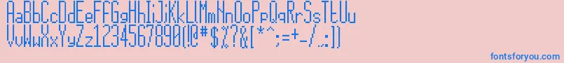 フォント15x5 – ピンクの背景に青い文字