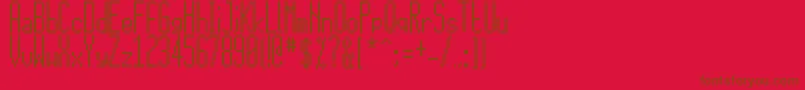 フォント15x5 – 赤い背景に茶色の文字