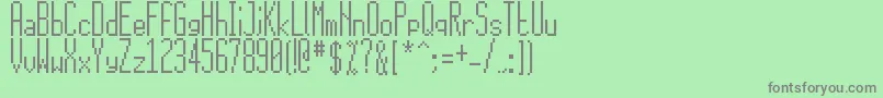 フォント15x5 – 緑の背景に灰色の文字