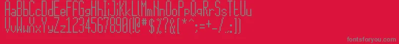 フォント15x5 – 赤い背景に灰色の文字