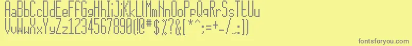 フォント15x5 – 黄色の背景に灰色の文字