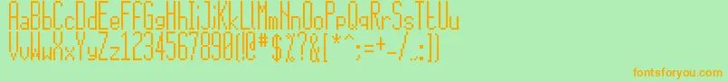 フォント15x5 – オレンジの文字が緑の背景にあります。