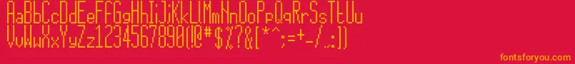 フォント15x5 – 赤い背景にオレンジの文字