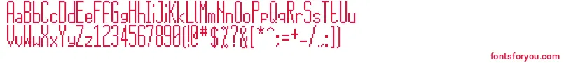 フォント15x5 – 白い背景に赤い文字