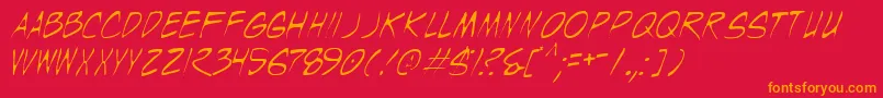 WyldStallynsThin Font – Orange Fonts on Red Background