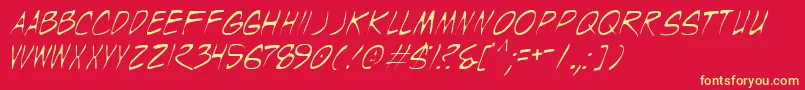 WyldStallynsThin Font – Yellow Fonts on Red Background