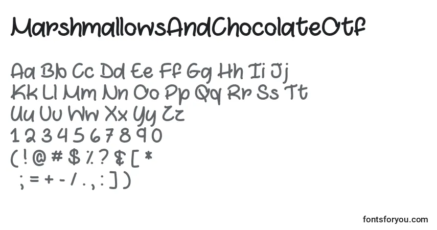 Czcionka MarshmallowsAndChocolateOtf – alfabet, cyfry, specjalne znaki
